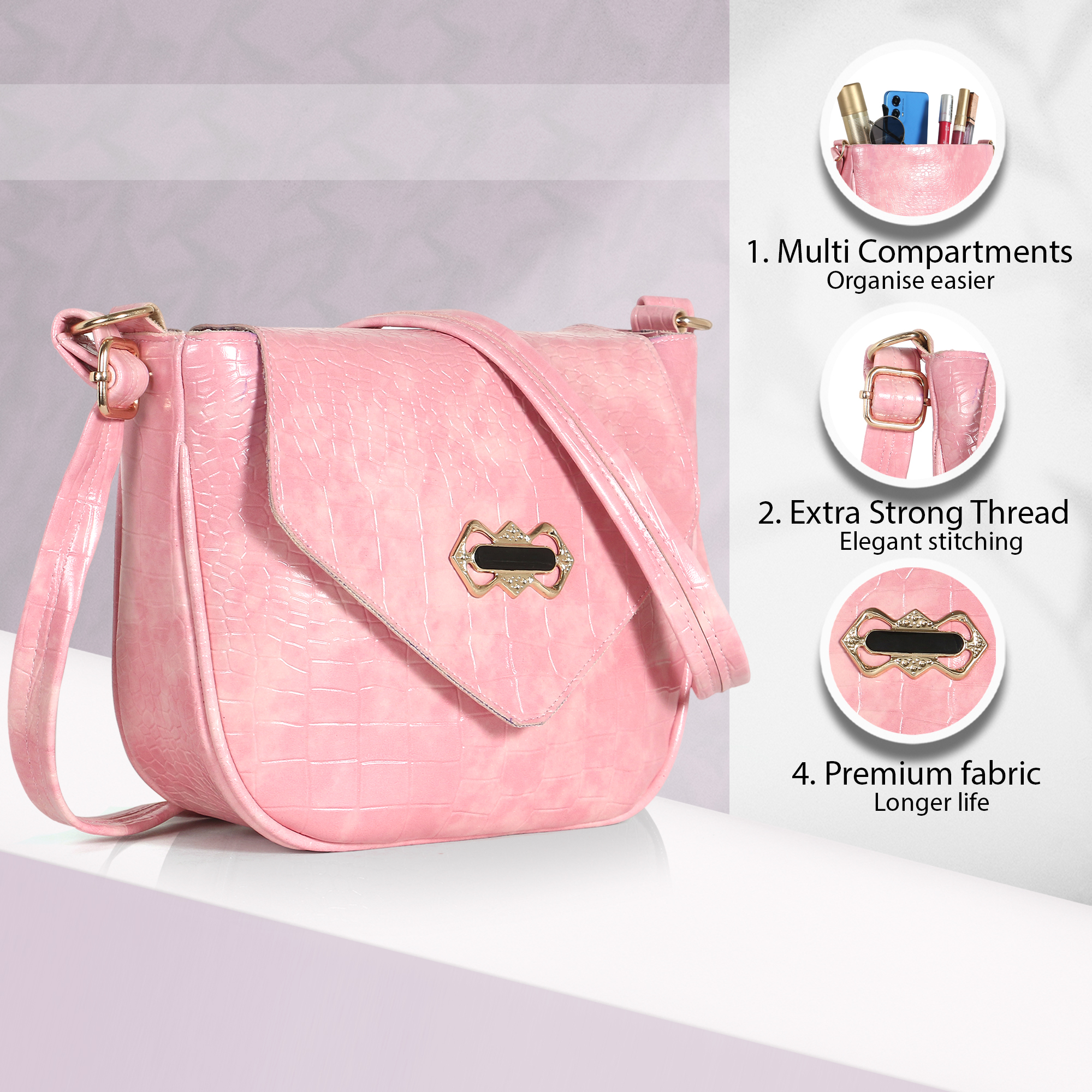 Sling Croco Pink Bag